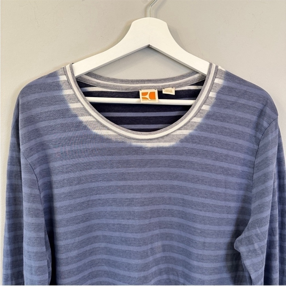 Hugo Boss Orange Striped Long Sleeve Tee